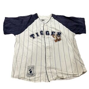 Vintage Disney Store Tigger Authentic Team Champs Baseball Button Jersey Size L